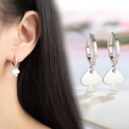 Korean Version New Simple Peach Heart Earrings Womens Silver Color Earrings Are Suitable for Girls' Leisure Party Jewelry Gifts