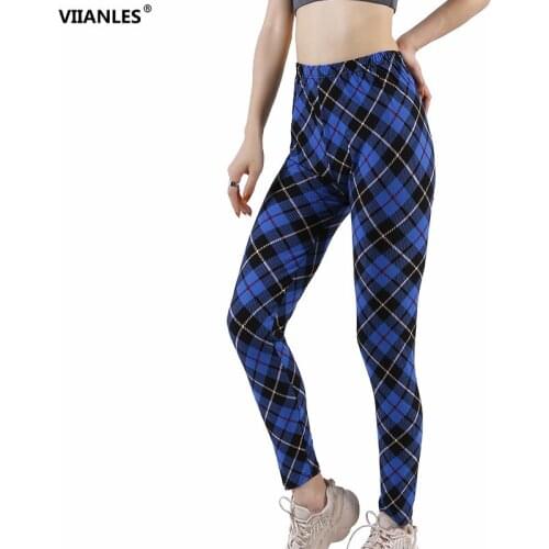 VIIANLES Running Sport Women Leggings Printing Sexy High Waist Push Up Fitness Training Leggins Ankel Length Gym Pants