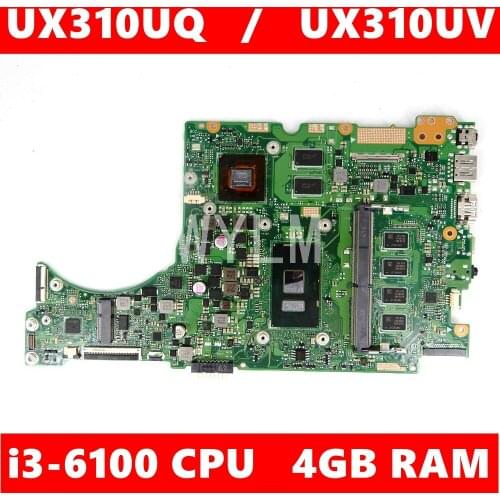 UX310UQ motherboard 940MX/V2G i3-6100CPU 4GB RAM Mainboard REV2.0 For ASUS UX310U UX310UV UX310UQ Laptop motherboard 100% Tested
