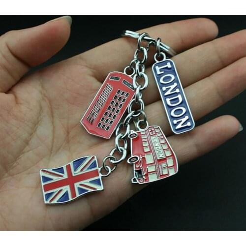 UK Flag Metal Keychain Souvenir Keychain Union Jack Keyring Car Keyring Bag Charms Tourist Souvenir British Theme Key Chain