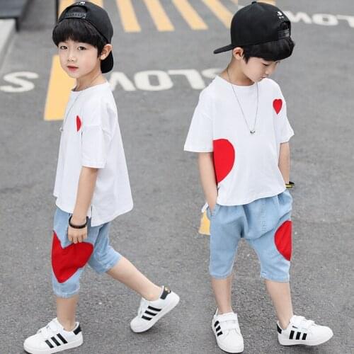 Sweetheart Spring Autumn Girls Clothing Suits T-shirt +Shorts 2pcs/Set Kids Teenager Outwear Sport Beach School High Quality