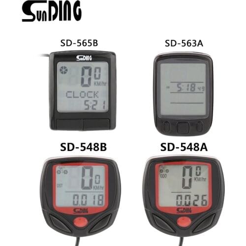SUNDING Multifunctional Bicycle Computer Wired Odometer Stopwatch Waterproof Mini Digital LCD Speedometer Tracker 4 kinds