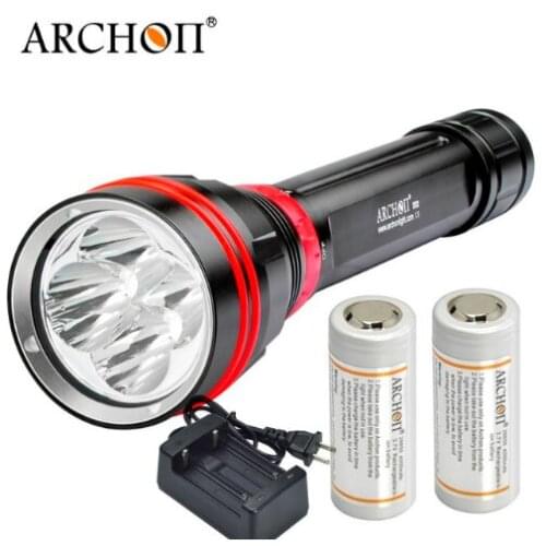 ARCHON DY02 WY08 4000 Lumens 6500k Diving Underwater Flashlight LED Torch Cool White light and Warm Yellow Light