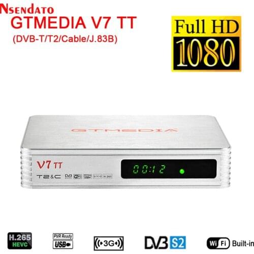 GTmedia V7 TT DVB-T/T2/Cable/J.83B Satellite Terrestrial TV Receiver 1080P Full HD Digital TV Box decoder for M3U multi PLP USB