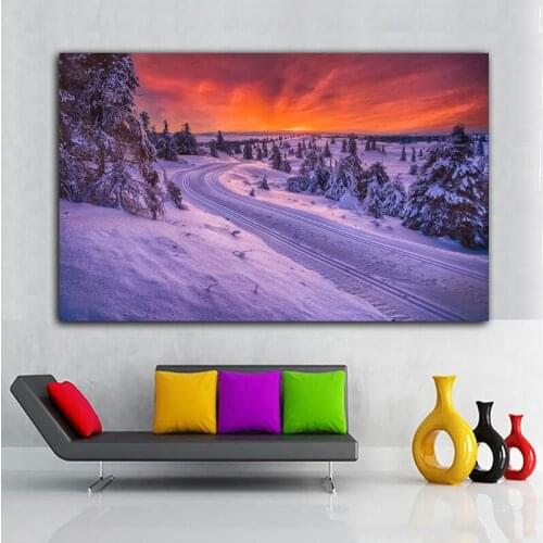 RELIABLI ART Posters And Prints Snow Winter Trees Cancas Painting Poster Quadro Home Decor Wall Art Pictures For Living Room