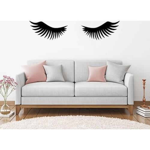 Eyelashes Wall Decal Woman Lashes Vinyl Stickers Mural Living Room Decor Art Eyebrows Make Up Beauty Salon Home Decoration M16