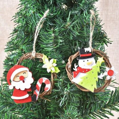 Christmas Decorations Christmas Wreath Non-woven Rattan Ring Pendant Creative Circular Door And Window Pendant