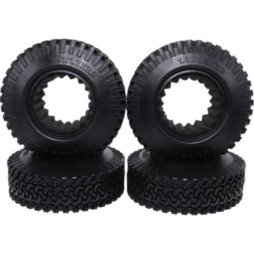 Retail 4Pcs RC 1:10 Crawler Beadlock Wheels Tire 1.9 Inch Rubber Wheel Tire 98mm Tyre for RC Car Truck Axial SCX10