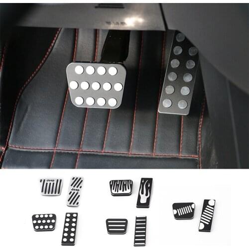 SHINEKA Car Styling Fuel Gas Foot Brake Pedal Pad Kit Cover Aluminium Alloy for Jeep Cherokee 14-16 Interior Accessories
