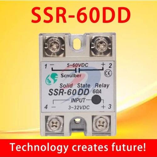 SSR -60DD DC control DC ssr white shell Single phase Solid state relay 60A ssr 60dd input 3-32V DC output 5~60V DC