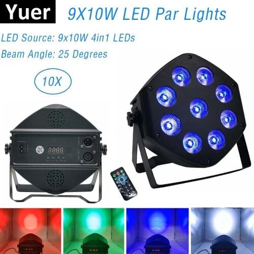 LED Par 9X10W RGBW With DMX512 For Club Disco DJ Sound Activated Disco Ball Stage Light Lumiere Christmas Projector Dj Club Par