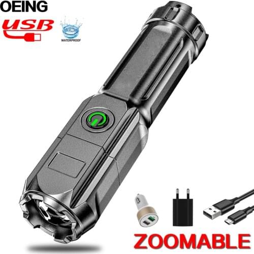 USB Rechargeable Mini Led Flashlight Super Bright Led Torch Outdoor Portable Home Built-in Battery Multi-function Torch Lanterna