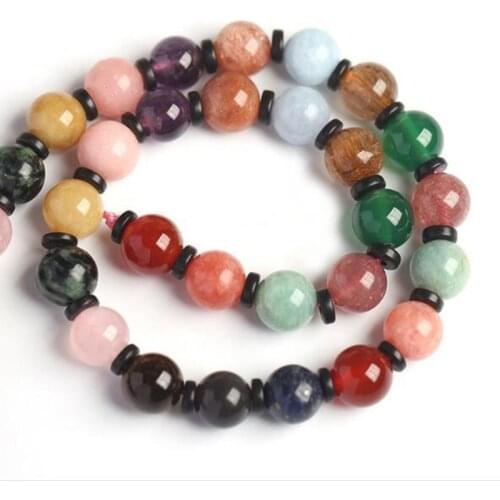 High Quality Natural Multicolor Stone 8/10mm Round Smooth Necklace Bracelet Jewelry Loose Beads a1109