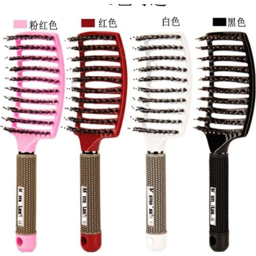 Curly for Hair Hair Scalp Women Wet Massage Detangle Comb Brush Hairbrush Salon Hairdressing Bristle&Nylon Styling Tools