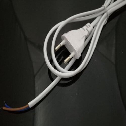 1.5meter cable Europe standard power cord with switch white EU two round plug wire