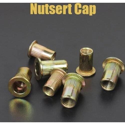 10Pcs M4 M5 M6 M8 M10 M12 Zinc Plated Carbon Steel Rivet Nuts Flat Head Threaded Rivet Insert Nutsert Cap Rivet Nut Dropshipping