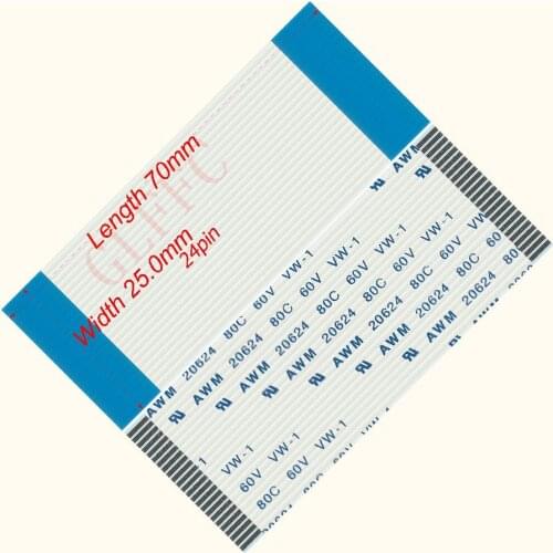 24pin 1.0pitch 70mm-0mm A-type Flexible Flat Cable FFC awm 20624 ROHS for TTL LCD DVD Computer