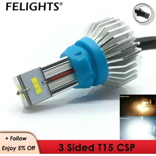 2x T15 W16W High Power LED Bulb Car Backup Reverse Lights 3156 Auto Canbus Error Free Turn Signal LED Brake Lamp DRL White 12V