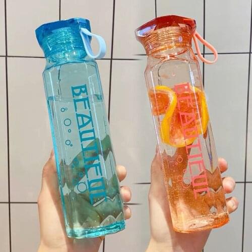 350-500ml Water Bottle With Straw Outdoor Water Bottle Healthy Plastic Travel Drinkware Sports Shaker Cute Kids Baby Waterbottle