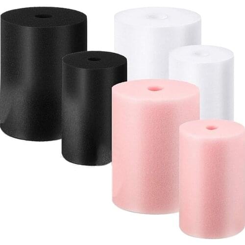 6 Pcs Cup Turner Foam Tumbler Inserts for 3/4 Inch PVC Pipe Tumbler 10 Oz To 40 Oz Tumblers Crafting (Black/White/Pink)