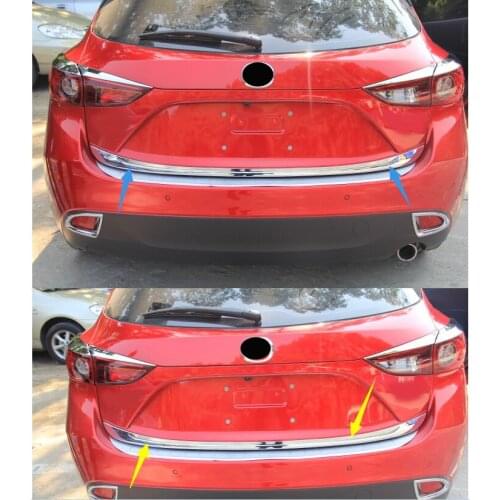 ACCESSORIES FIT FOR MAZDA 3 AXELA 2014 2015 2016 SEDAN CHROME REAR TRUNK BOOT DOOR LID EDGE COVER STRAP GARNISH TRIM TAILGATE