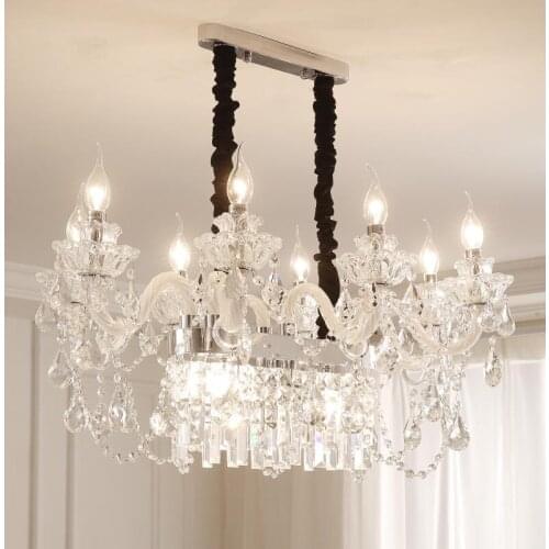 Free Shipping Crystal Chandelier Clear White Pendant lustre de cristal Decoration Modern Pendants and Chandeliers Home Lighting