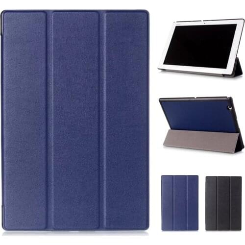 For Sony Xperia Z2 Tablet Case Tri-Fold PU Leather Stand Cover For Sony Xperia Z2 Z3 Z4 Case Tablet Coque Funda Black / Blue