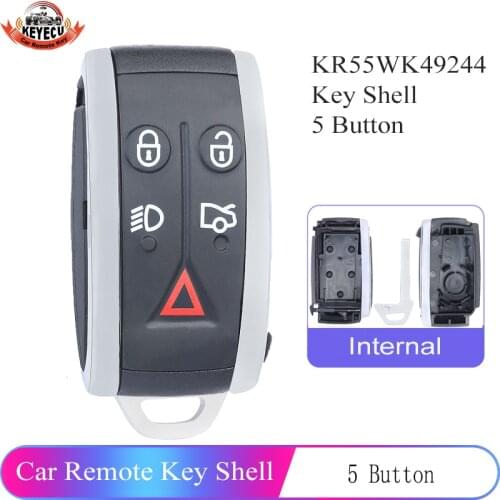 KEYECU Smart Remote Car Key Shell Case 5B for Jaguar X-Type S-Type XF XFR XJ XJ8 XJR XK XKR 2007-2013 FCCID: KR55WK49244