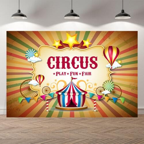 Circus Baby Kids Portrait Backdrops Circus Birthday Baby Shower Party Decoration Clowns Rays Acrobats Backdrop for Photo Studio