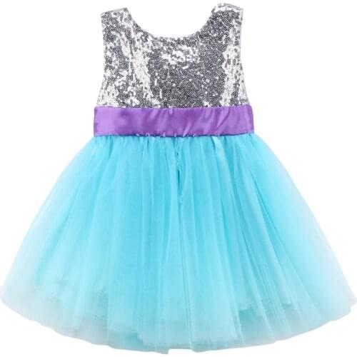 Flower Girl Lace Bow Princess Backless Patchwork Dress Party Pageant Dresses