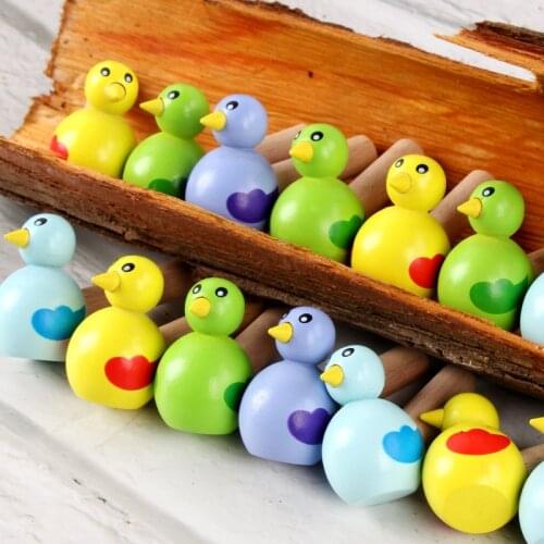 4Pcs/ Lot Colorful Baby Cartoon Wood Bird Whistle Musical Instrument Toys Kids Early Educational Toys Children Gift Toy