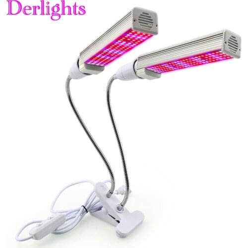 Dual Head 208LED Grow Light With Desk Holder Clip Full Spectrum Growing Lamp for Indoor Hydroponics Flowers Plants Vegetables