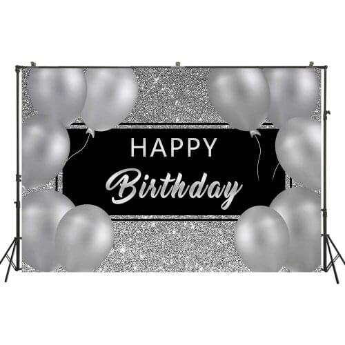 Photography Backdrop Gold Sliver Sparky Glitter Balloon Birthday Party Banner Dessert Table Photo Backdrop Studio PhotocallW4530