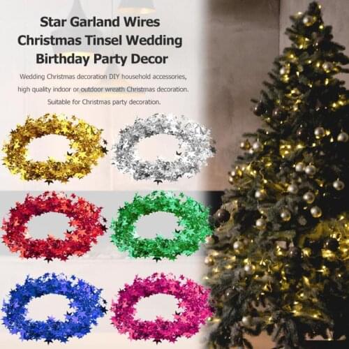 Artificial Soild Color Rattan Star Garland Wires Garland Tinsel Christmas Wedding Birthday Party Tinsel Vine Decoration