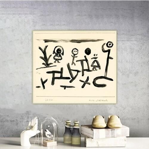 Paul Klee《Children And Abstractes》Canvas Oil Painting Aesthetic Artwork Picture Wall Hanging Decor Home Living Room Decoration