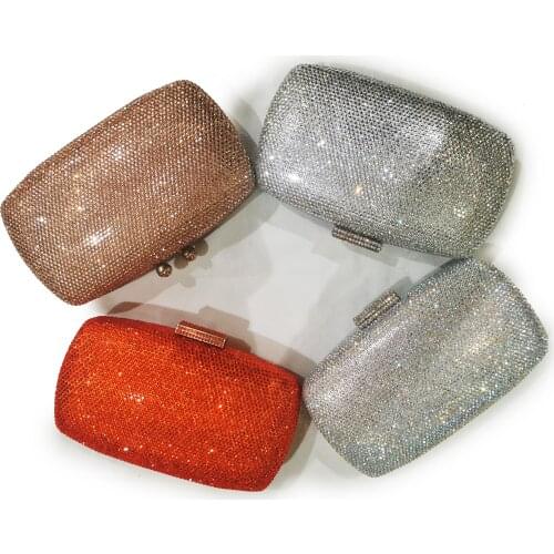 Champagne 4 Colors Diamond Crystal Clutch Phone Clutches New Fashion Women’s Wedding Shoulder Crossbody Handbags Mini Purses