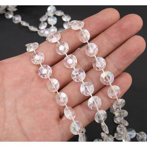 30Meter AB Crystal Round Cone Bead Pendan Chain For Door Curtain Wedding Party Christmas Holiday Venue Home Hotel Decoration