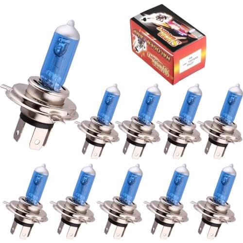10pcs H4 100W 24V Halogen Car Headlight Bulbs High Power Lamp Car Lights Auto Headlamp 5000K White