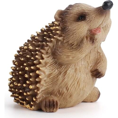 Cute Mini Realistic Hedgehog Figurine Fairy Garden Statue Sculptures Lawn Miniature Landscape Animal Ornament Decoration