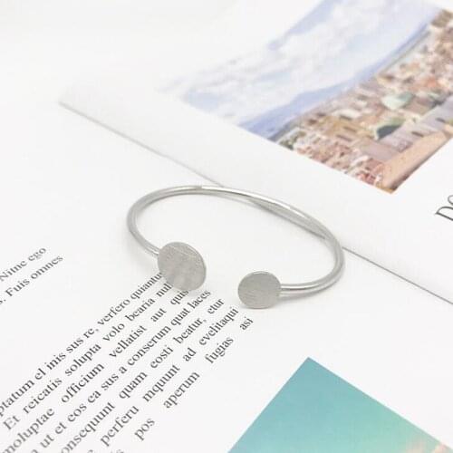 Trendy Open Cuff Bracelets Bangles Real 925 Sterling Silver Bracelet Female Women Round White Gold Color Fine Jewelry YBR013