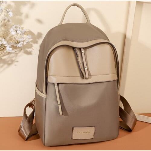 Fashion Womens Backpack Waterproof Oxford Simple Versatile Anti-Theft Zipper Multi-Pocket Large Capacity Lightweight Travel Bag