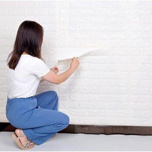 3D Brick Wall Stickers Living Waterproof Foam Room Bedroom DIY Adhesive Wallpaper Art 77*70 cm home Wall Decals