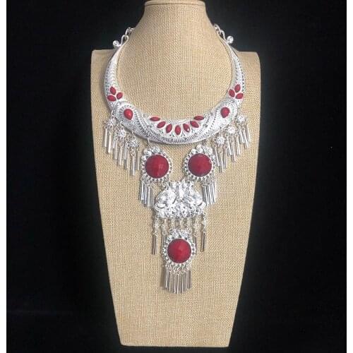 Collars Fashion Jewelry Retro Ethnic style exaggerated Miao silver Collars stage show clothing accessories for women Collars