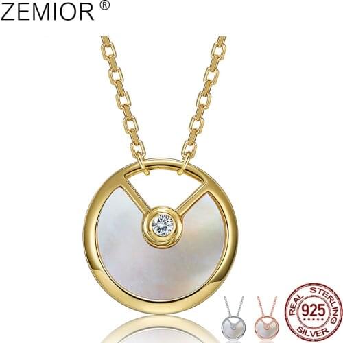 ZEMIOR Women Sterling Silver 925 Pendant Necklace Zircon Inlaid Talisman Necklaces Anniversaries Fine Jewelry The New Listing