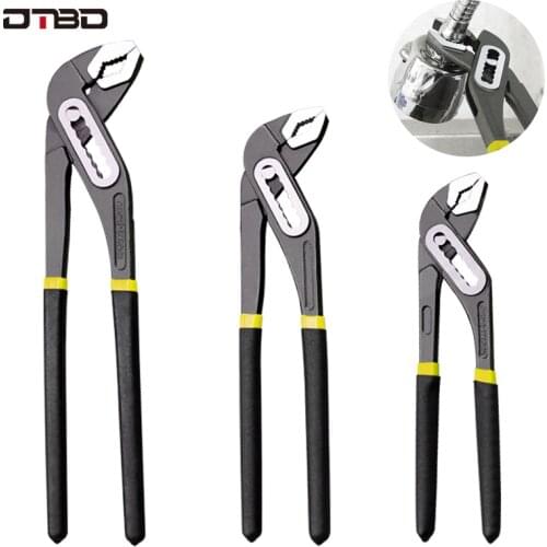 DTBD 8" 10" 12" Water Pump Pliers Quick-Release Plumbing Pliers Straight Jaw Groove Joint Plier Multifunctional Plier Hand Tool
