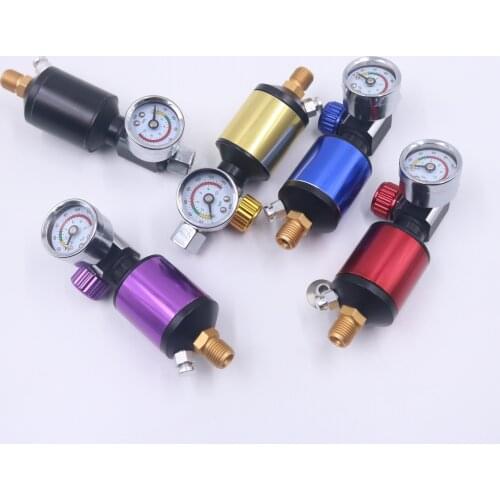 Pneumatic Air Regulator with Air Filter Paint Spray Gun Air Pressure Regulator Gauge In-Line Water Trap Filter Tools
