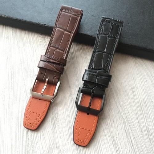 Mens Calf Leather Watch Band for IW Pilot Mark XVIII IW327004 IW377714 Watch Strap 21mm Brown Belt Bracelet Bands for Man