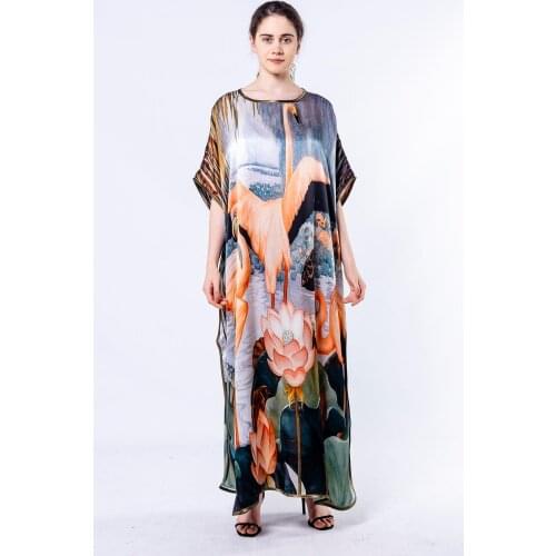 Nomads Felt Flamingo Silk Dress
