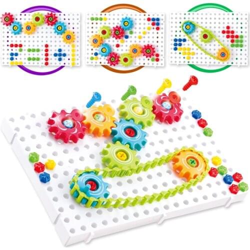 Gears 3D Puzzle Building Kits Plastic Bricks Educational Toys For Kids Toys For Children Christmas Gift Y024