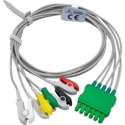 Compatible Drager 5 lead wires ECG cable,Clip/Grabber,IEC standard